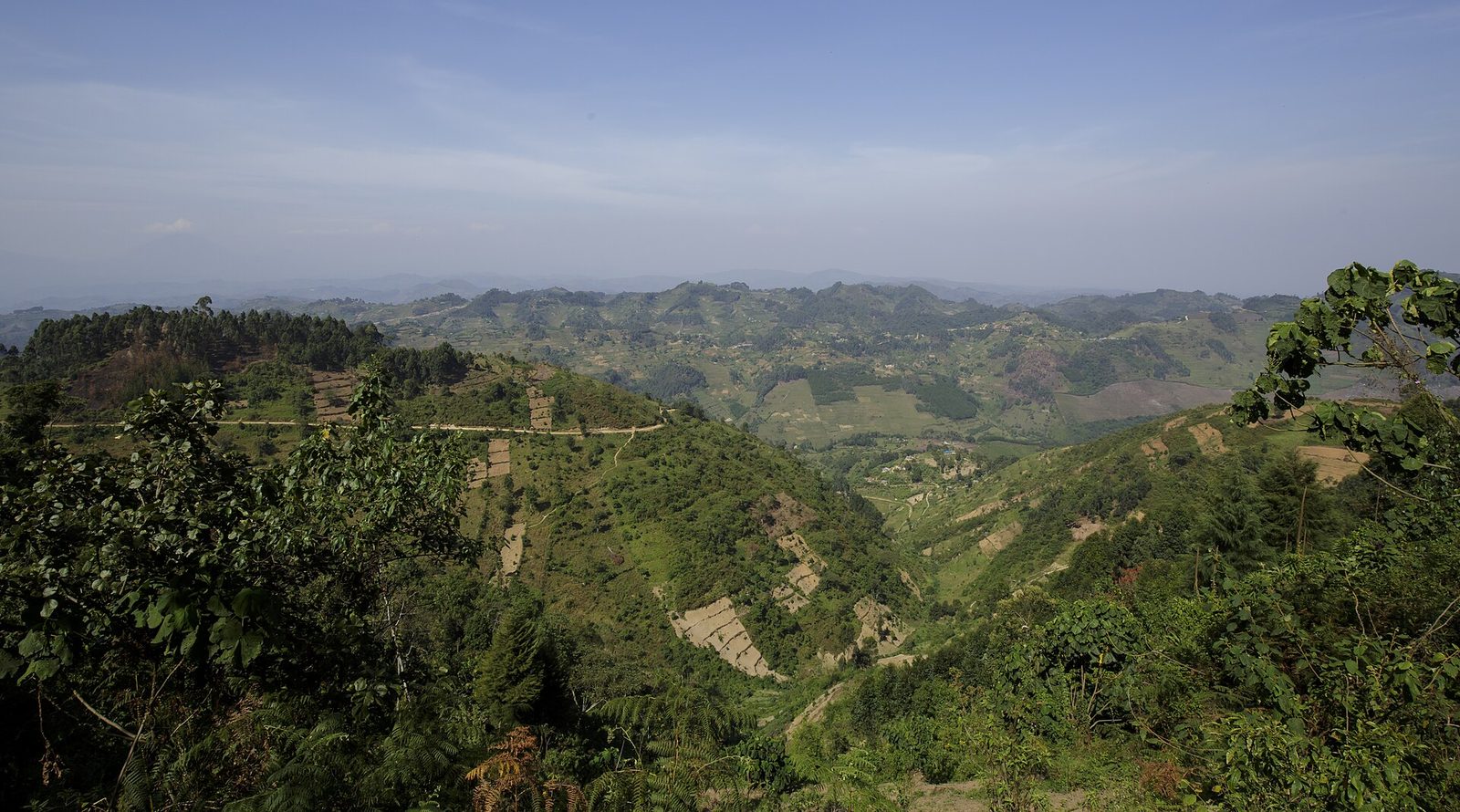 Highlands on the Bwindi approach after the flight